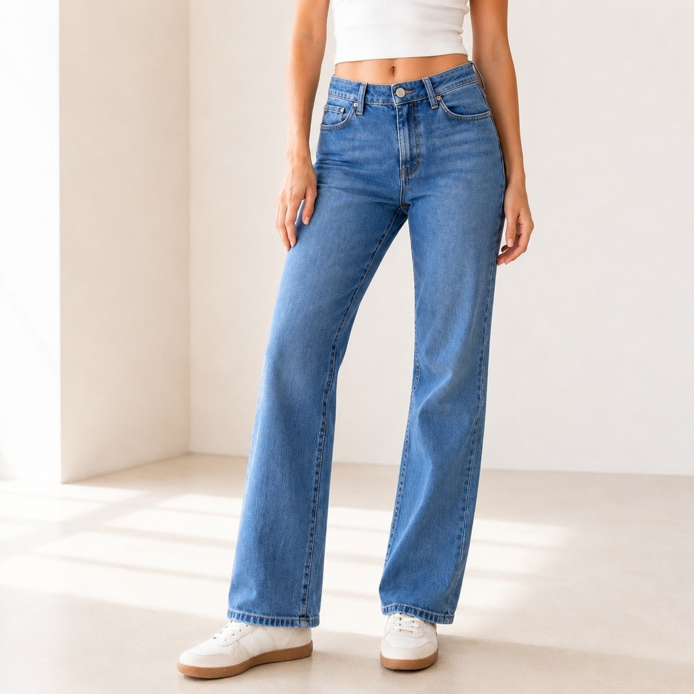 Seven7 Straight Leg Jeans in Medium Blue